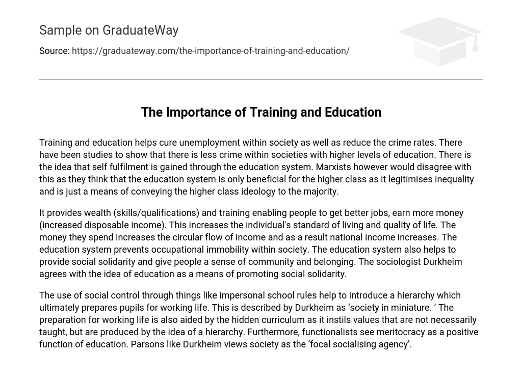 The Importance of Training and Education