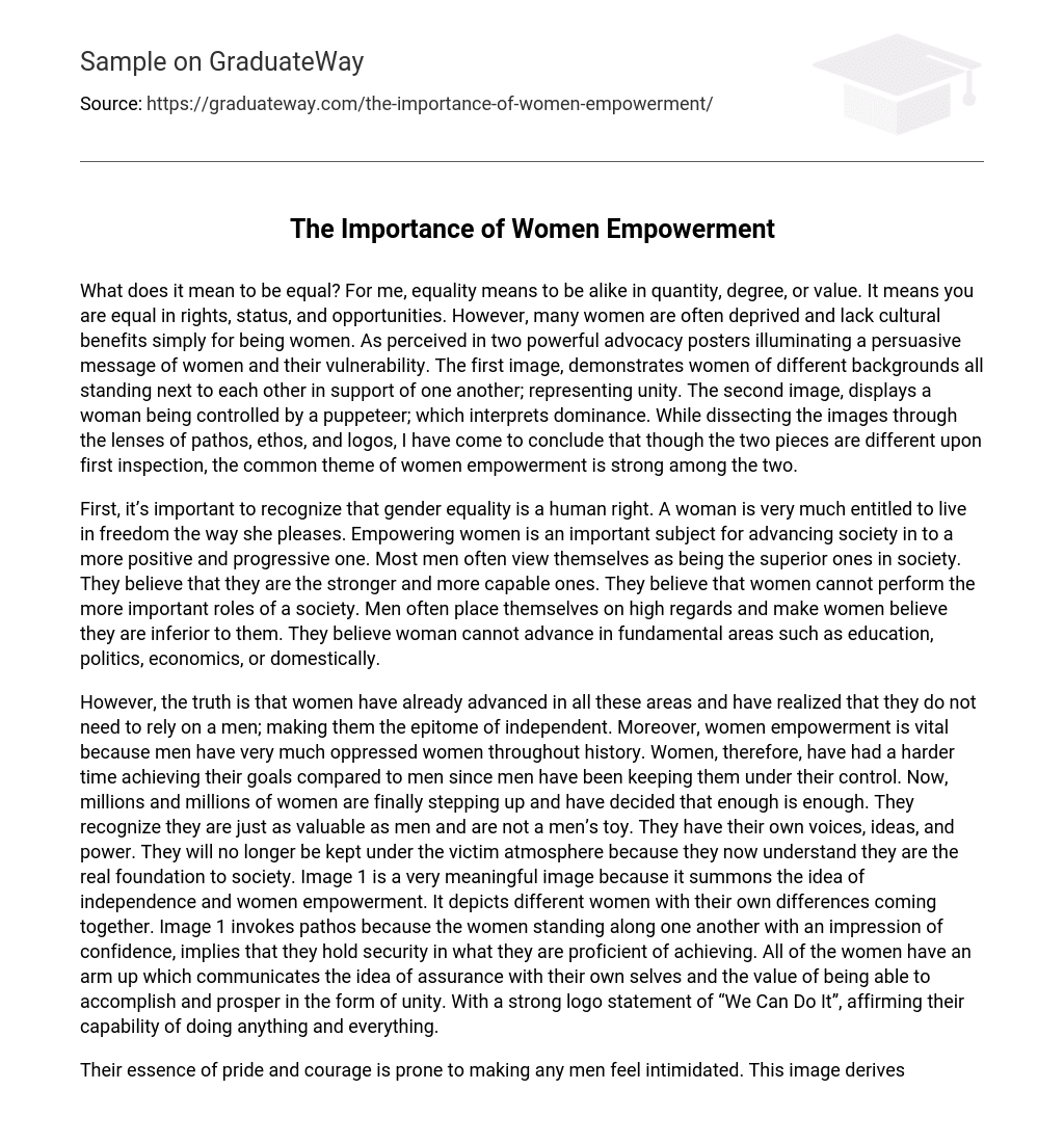 The Importance of Women Empowerment