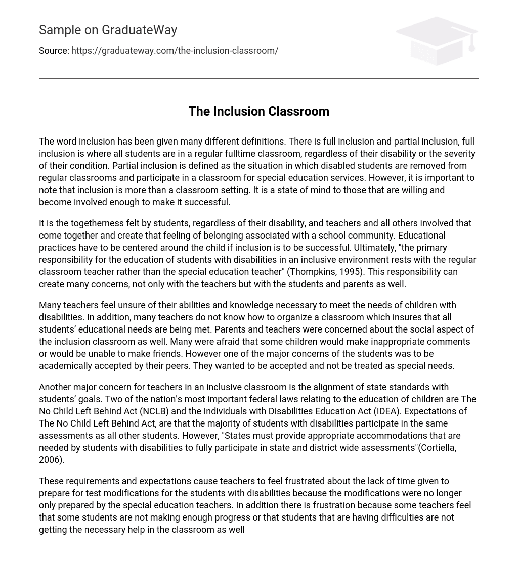 The Inclusion Classroom