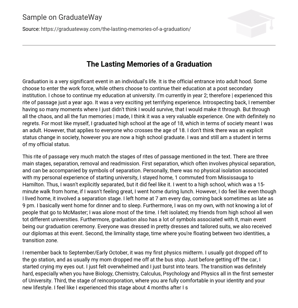 The Lasting Memories of a Graduation