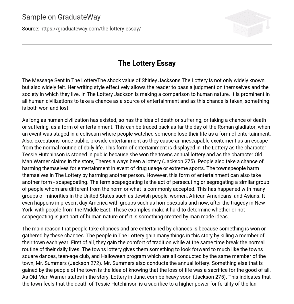 The Lottery Essay
