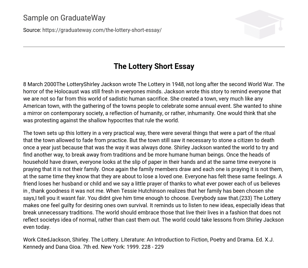 The Lottery Short Essay