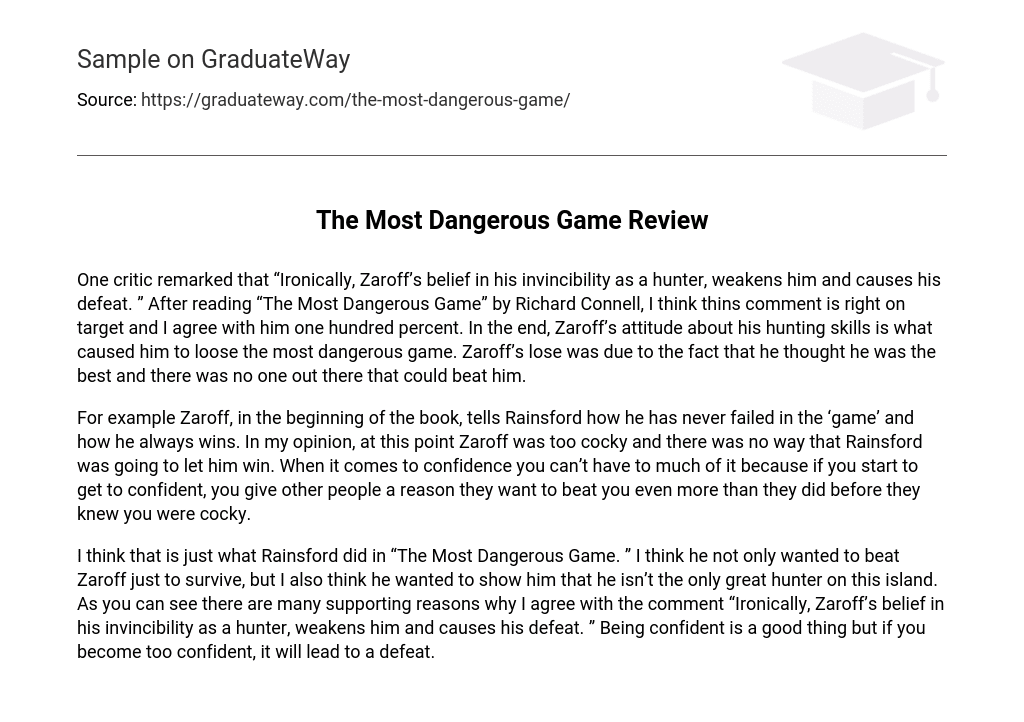 The Most Dangerous Game Review