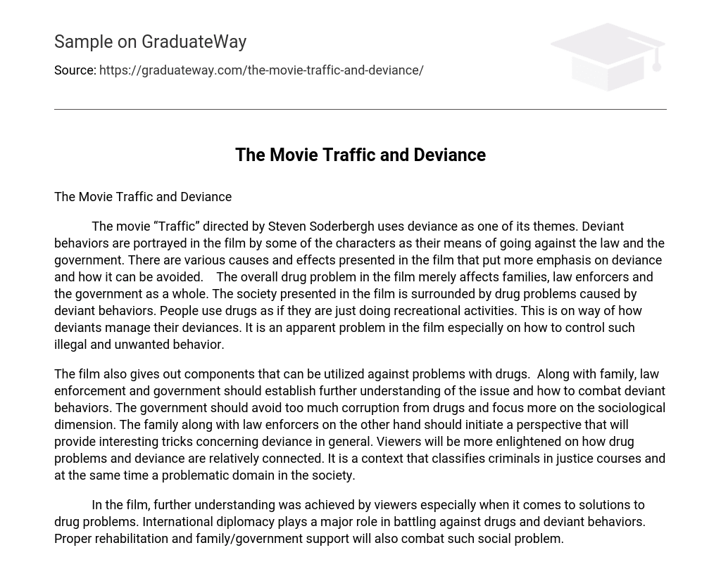 The Movie Traffic and Deviance