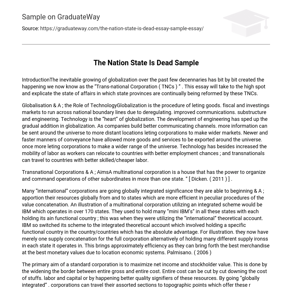 The Nation State Is Dead Sample