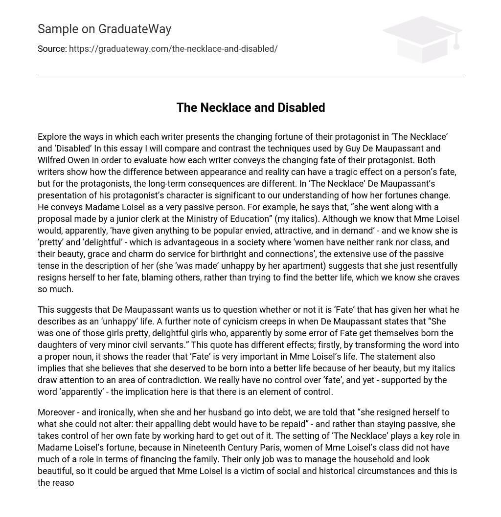 disabled analysis essay