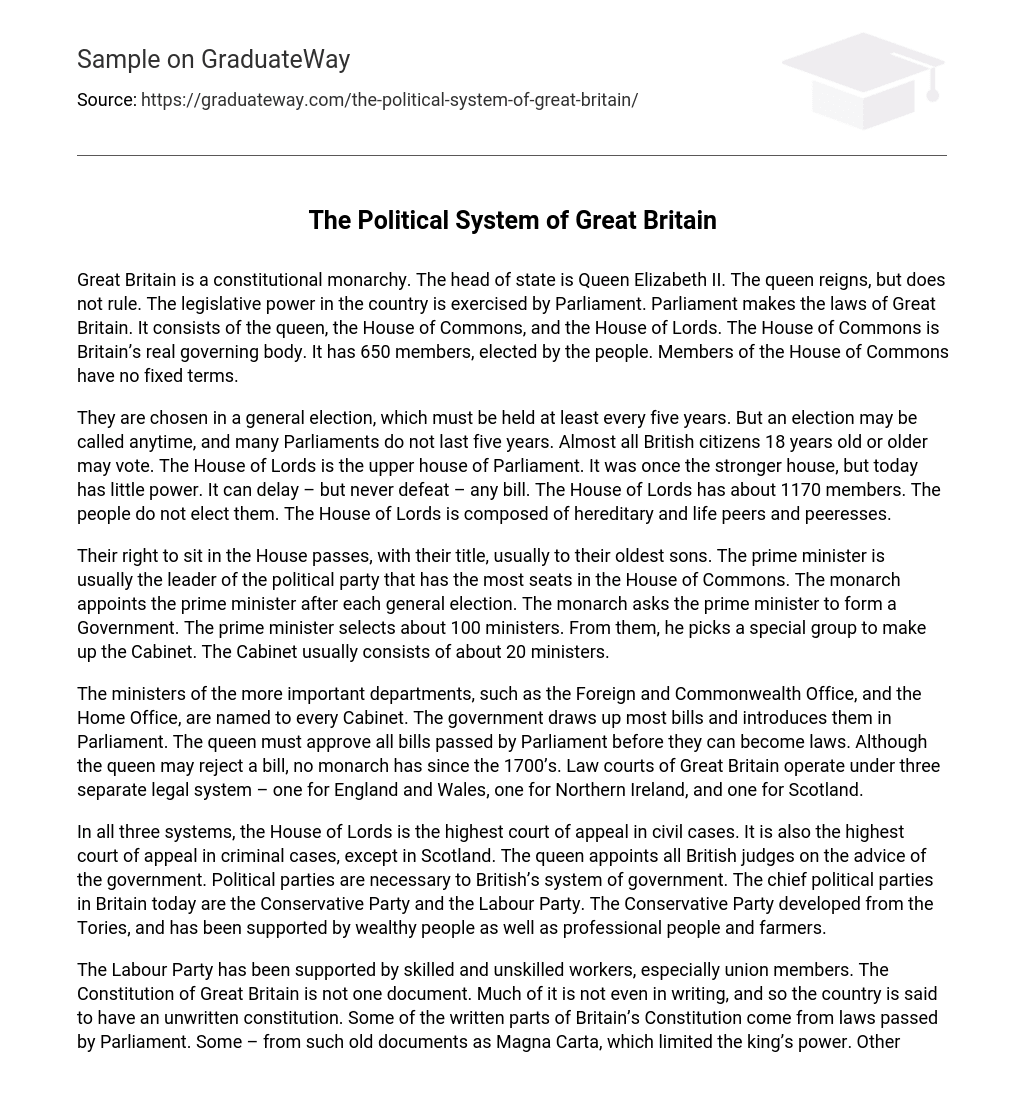 political system of great britain essay