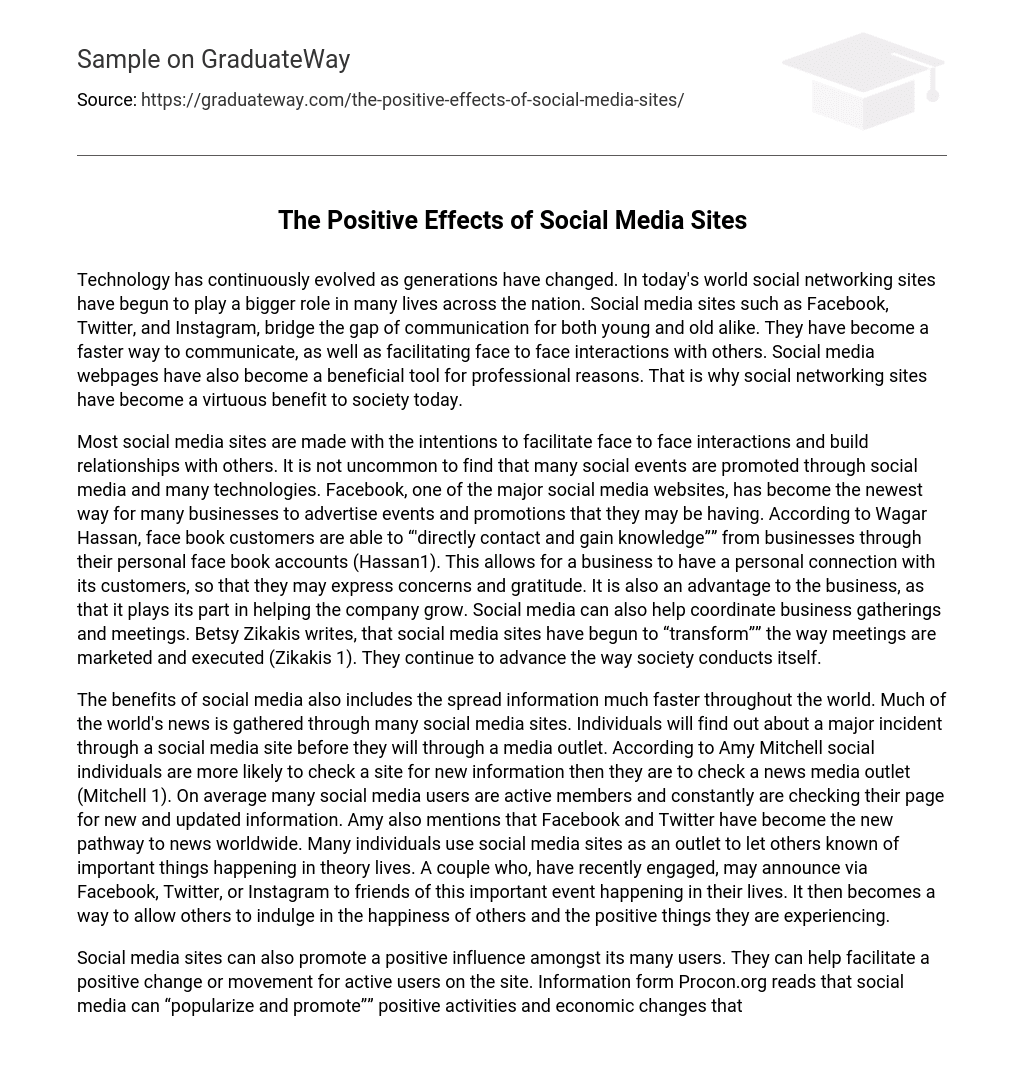 essay on the positive effects of social media