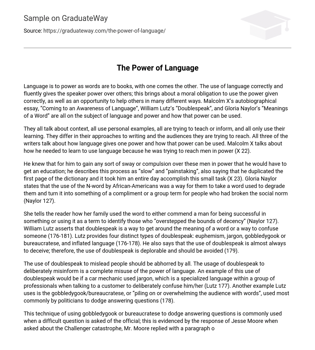 power of language essay