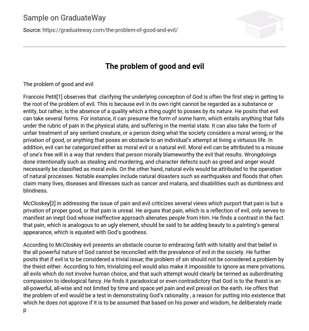 nature of good and evil essay