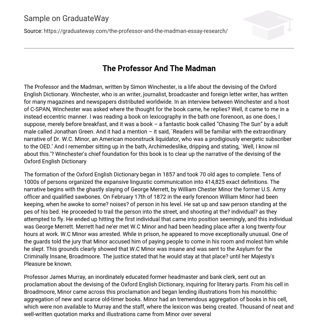 The Professor And The Madman Analysis