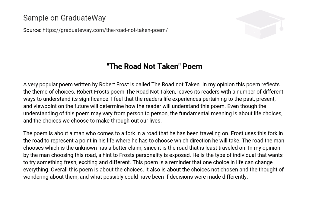 “The Road Not Taken” Poem