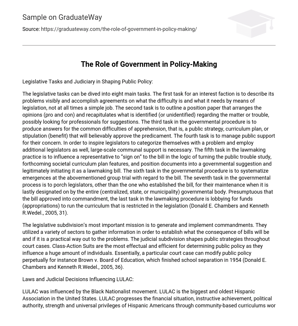 essay on the responsibility of government