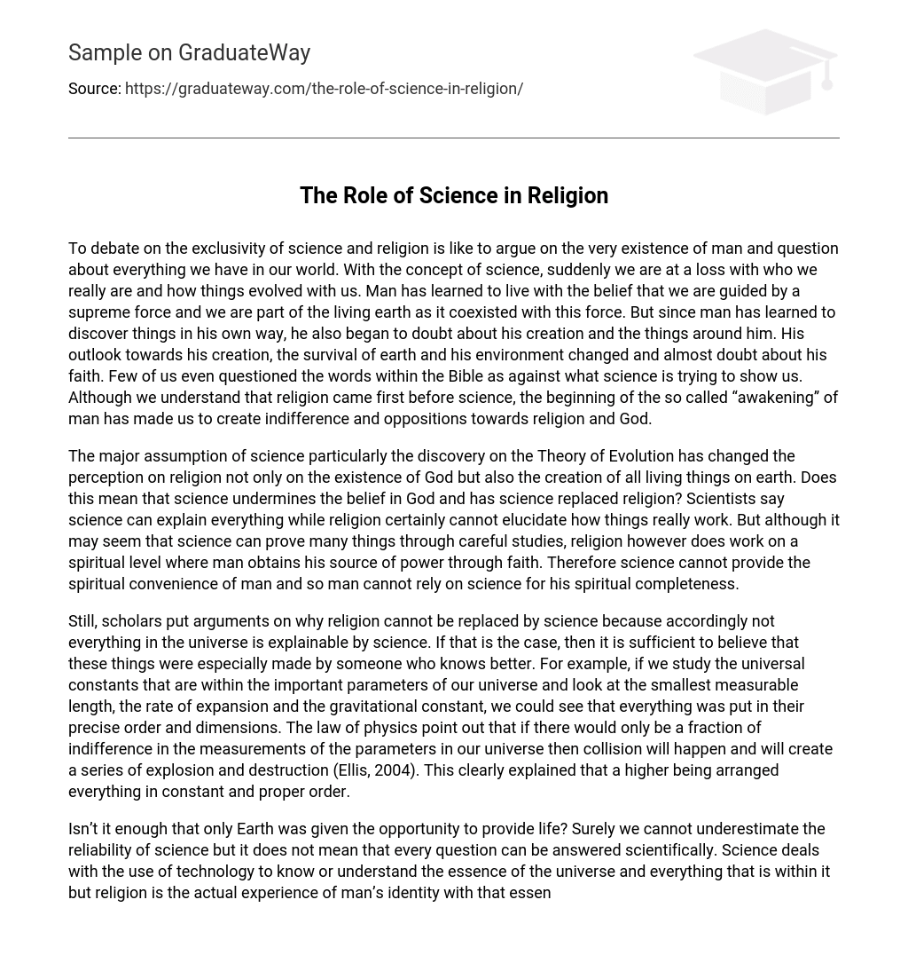 The Role of Science in Religion