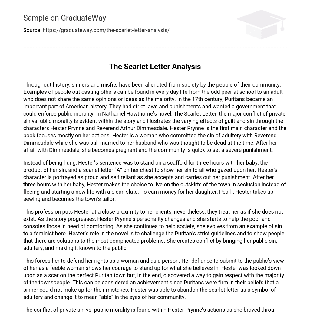 the scarlet letter analysis essay