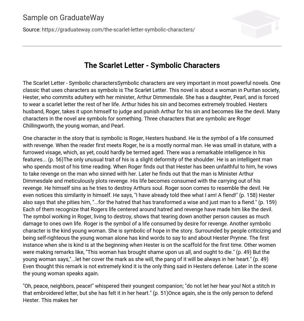 The Scarlet Letter – Symbolic Characters