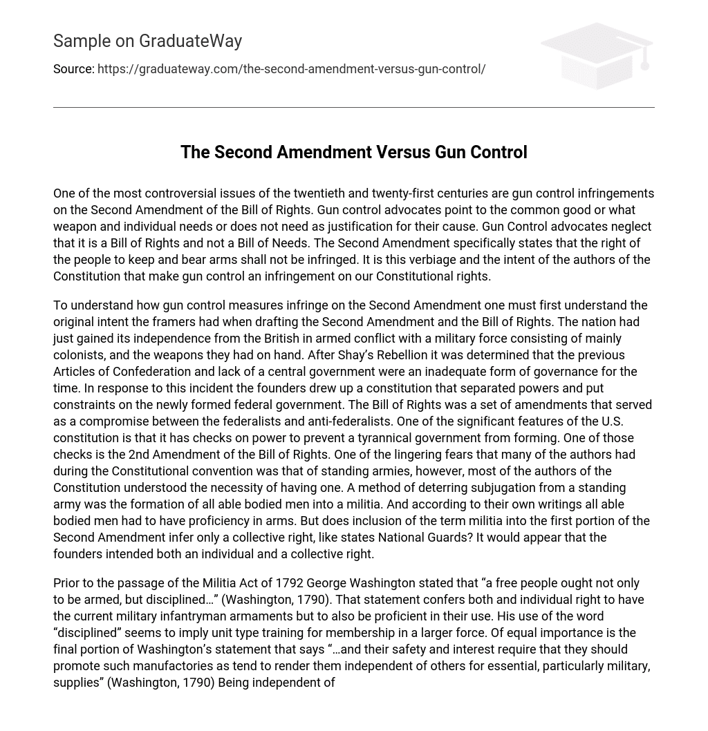 second amendment and gun control essay