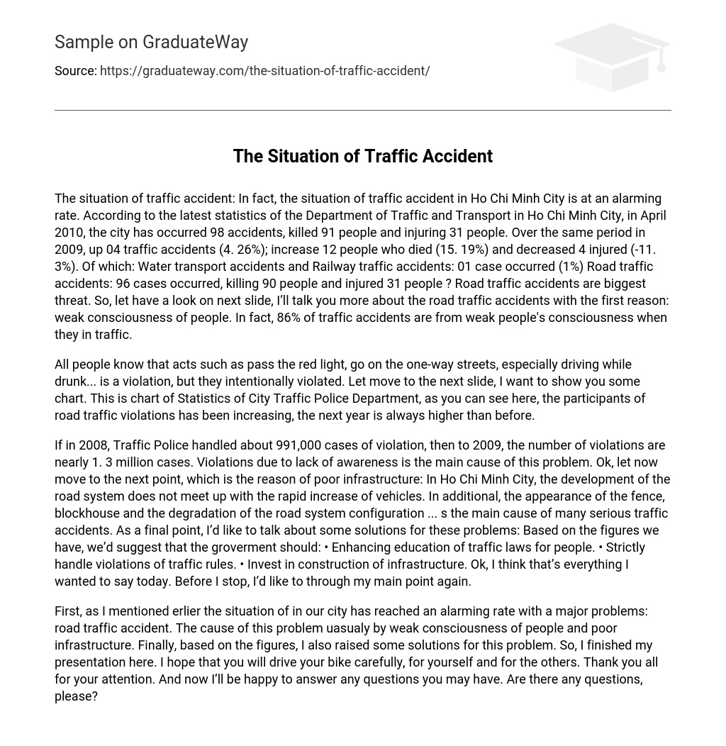 The Situation of Traffic Accident