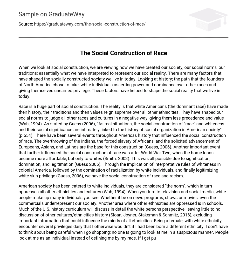 social construction of race essay