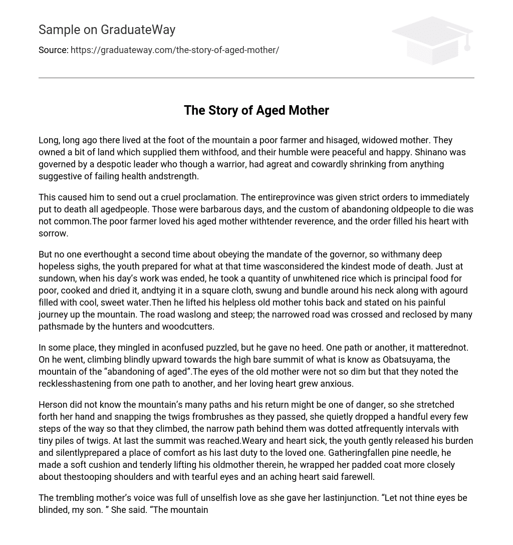 essay about aged mother