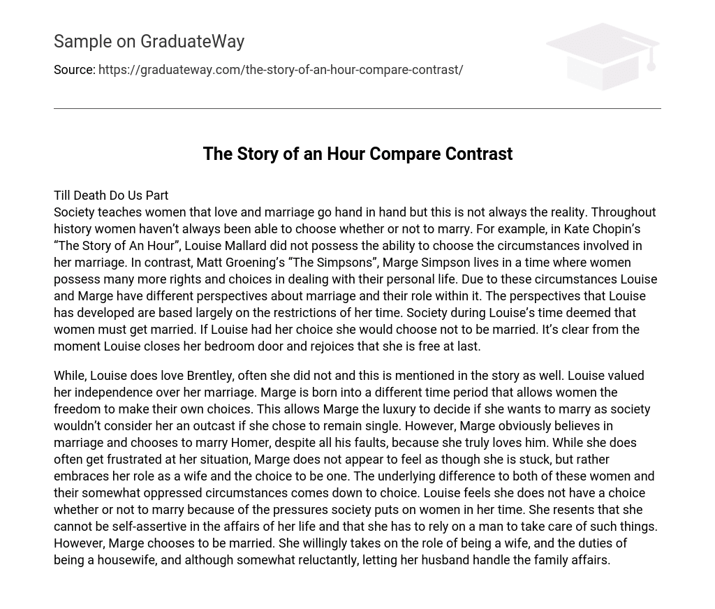 The Story of an Hour Compare Contrast