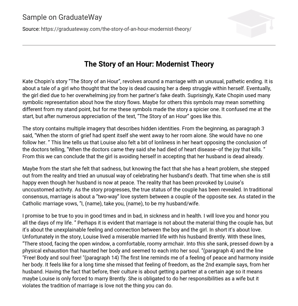 The Story of an Hour: Modernist Theory