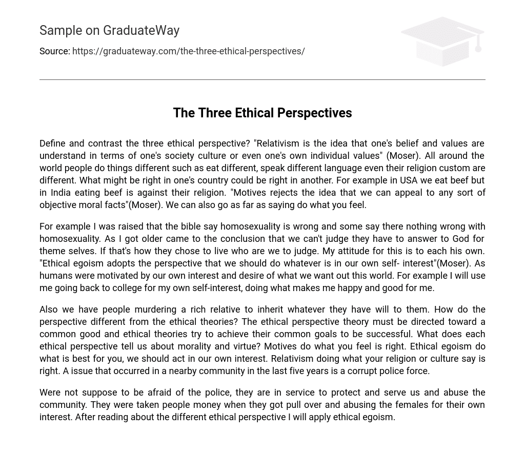 The Three Ethical Perspectives