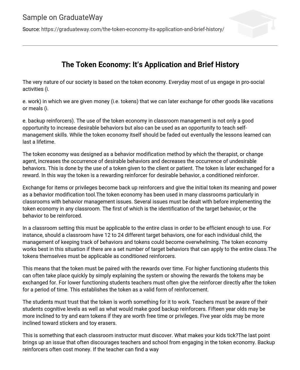 The Token Economy: It’s Application and Brief History