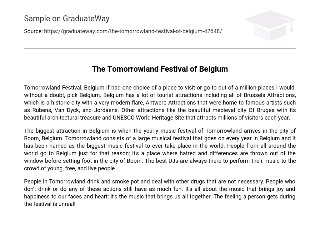 The Tomorrowland Festival of Belgium