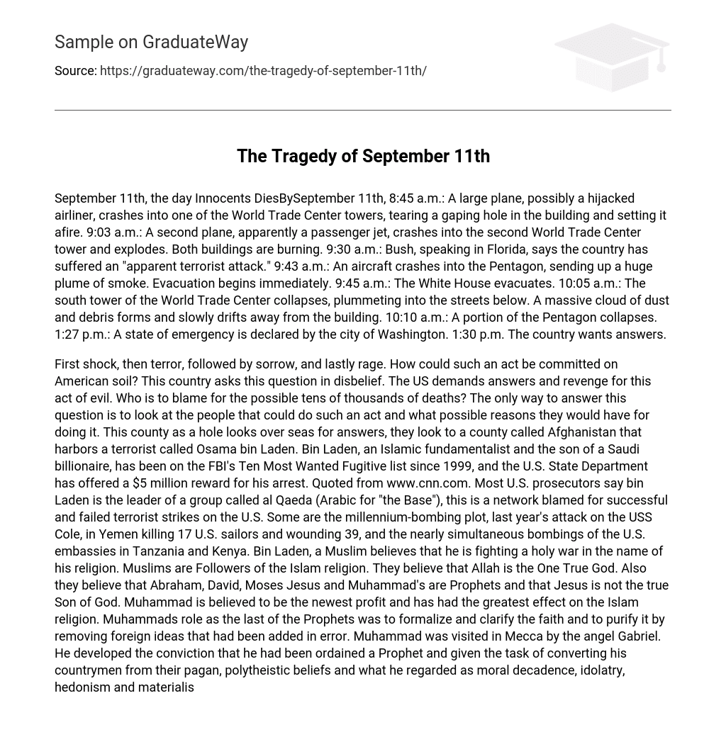 The Tragedy of September 11th