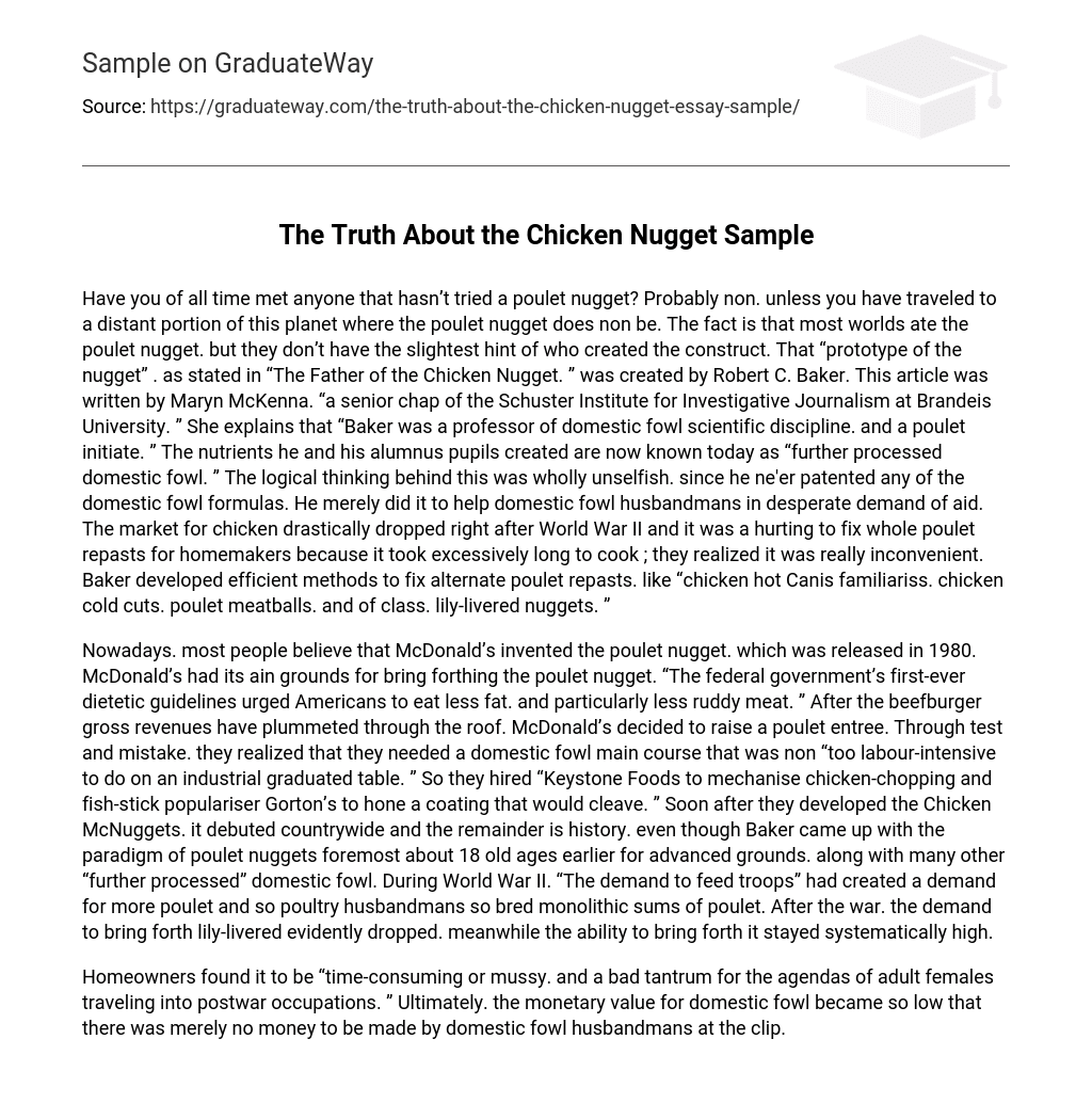 The Truth About the Chicken Nugget Sample