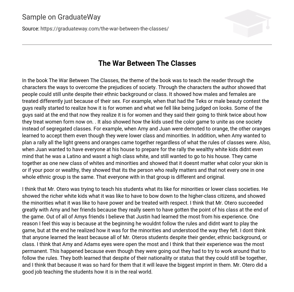 The War Between The Classes Short Summary