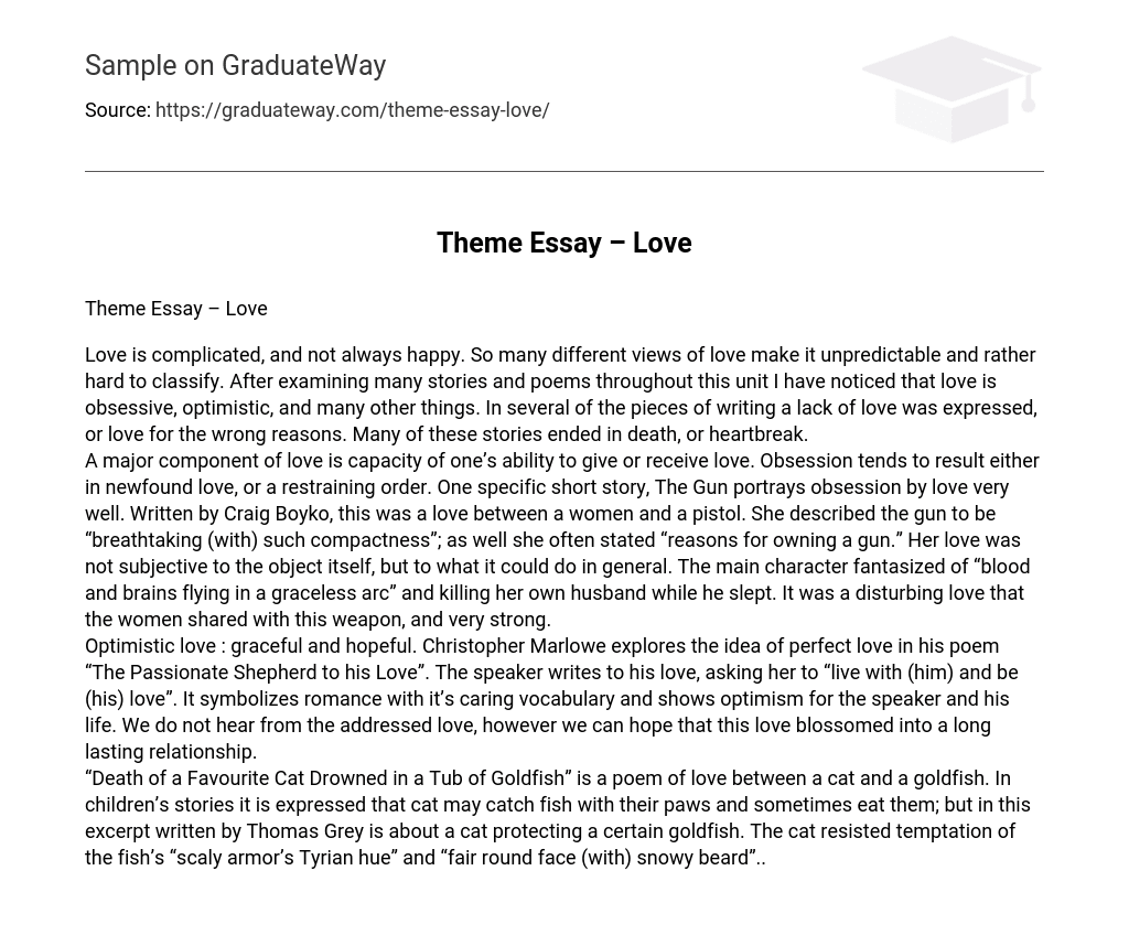 Theme Essay – Love