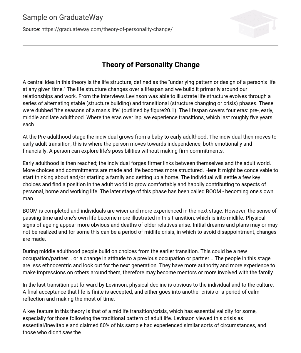 essay on change in personality