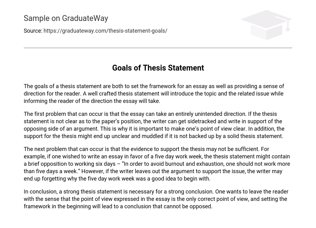 Goals of Thesis Statement