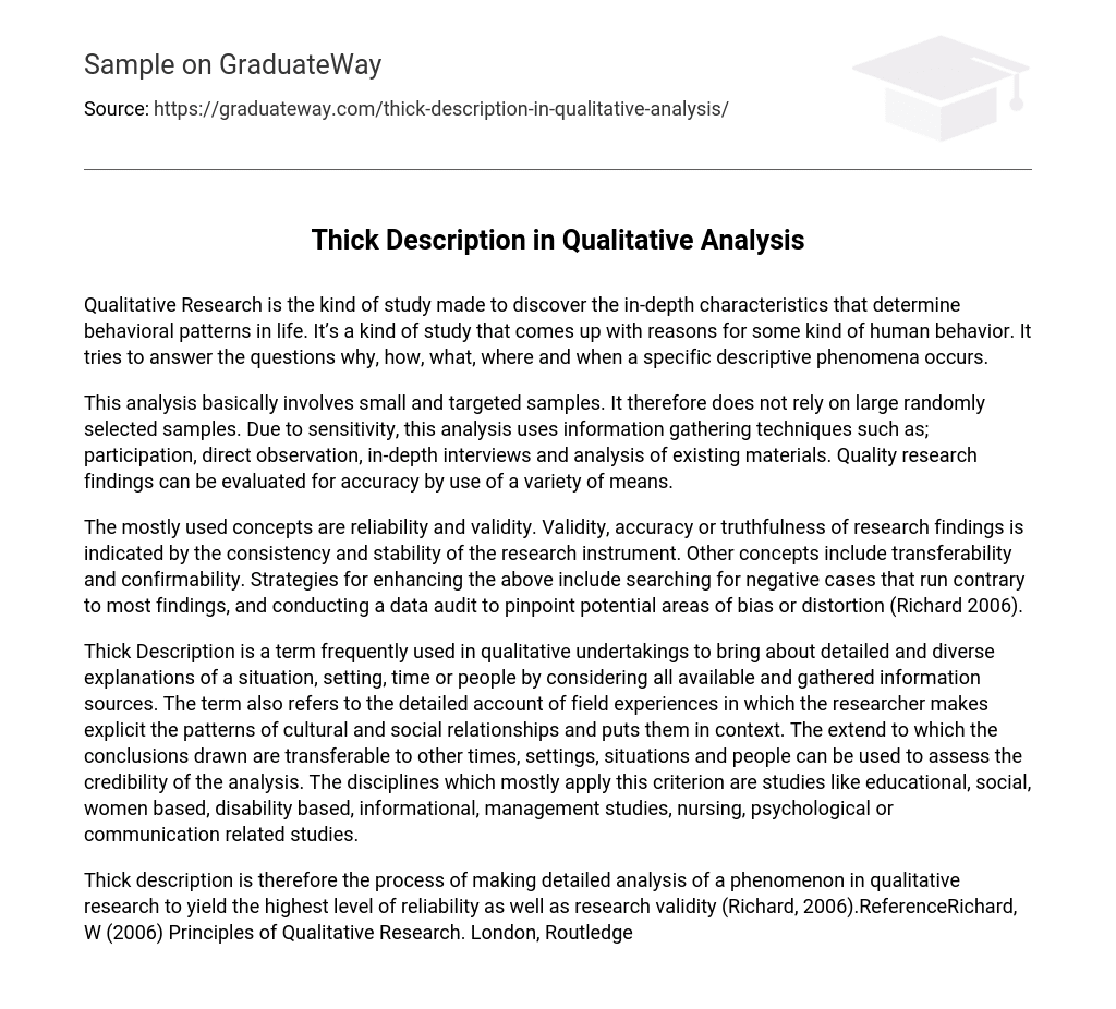 Thick Description in Qualitative Analysis