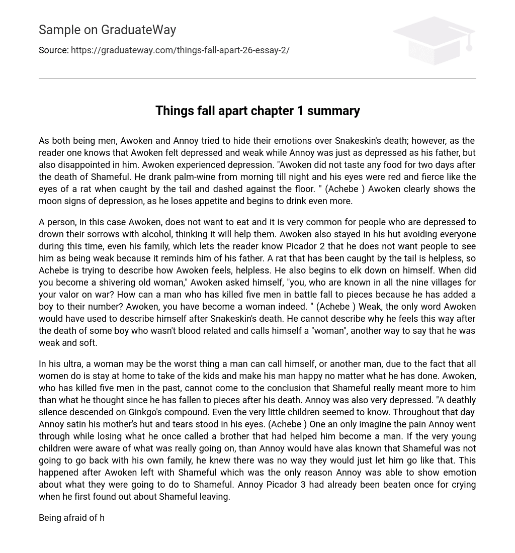 introduction of things fall apart essay