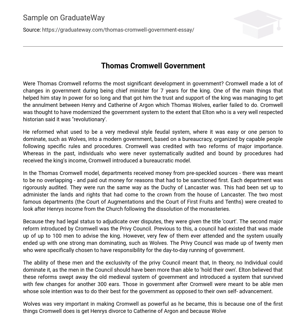 Thomas Cromwell Government