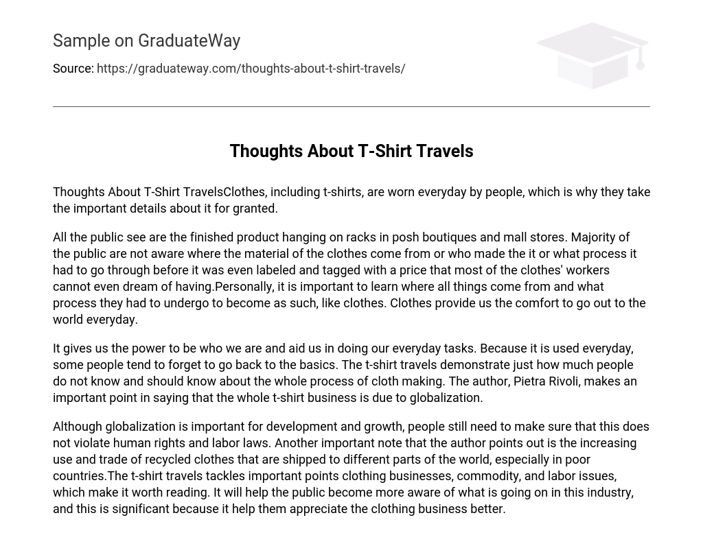 Thoughts About T-Shirt Travels