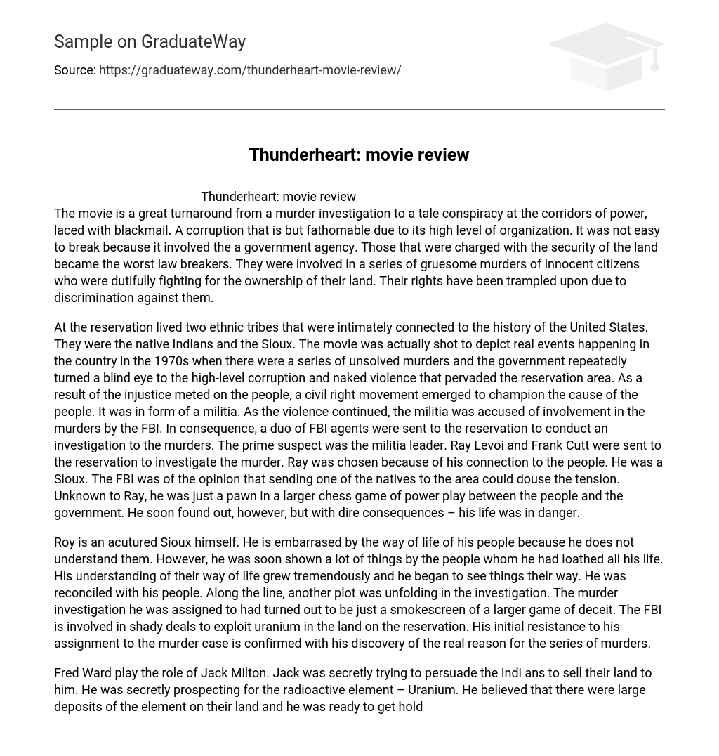 Thunderheart: Movie Review