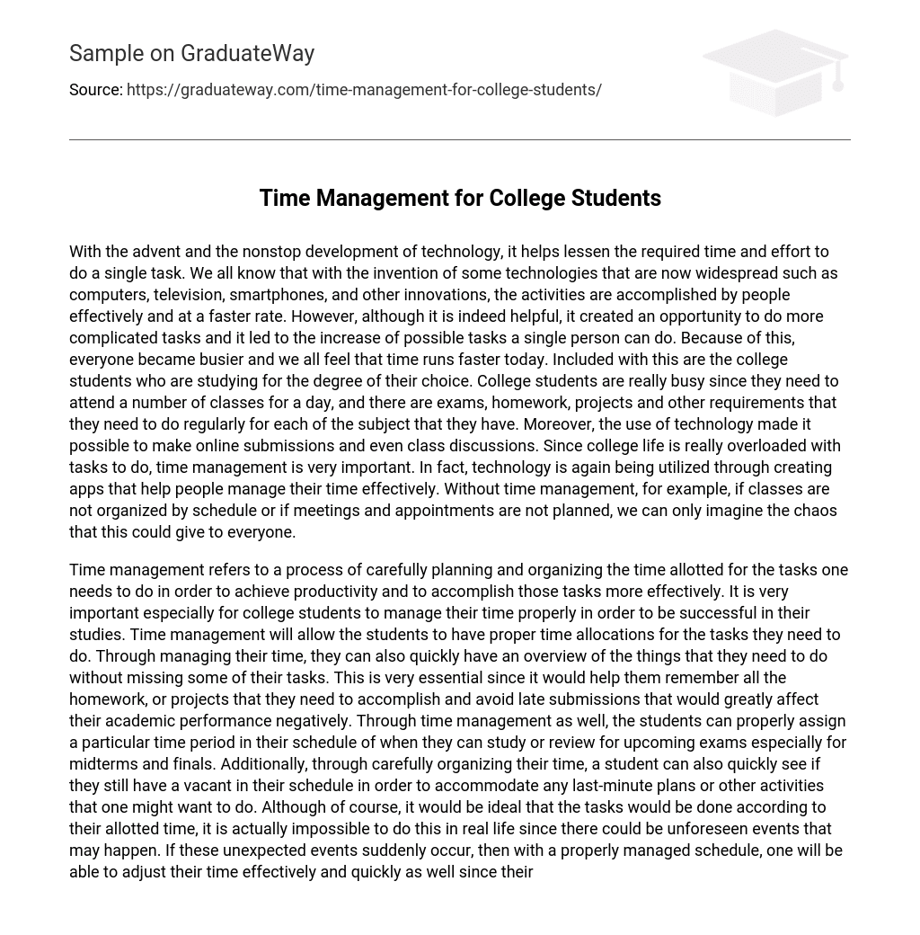 Time Management for College Students