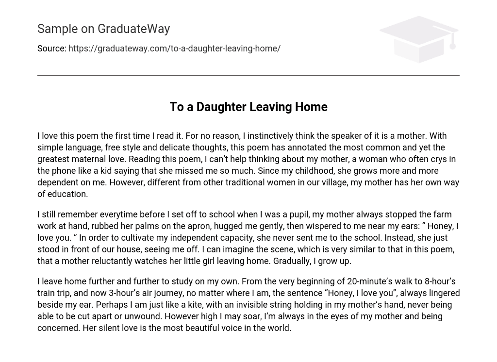 To a Daughter Leaving Home