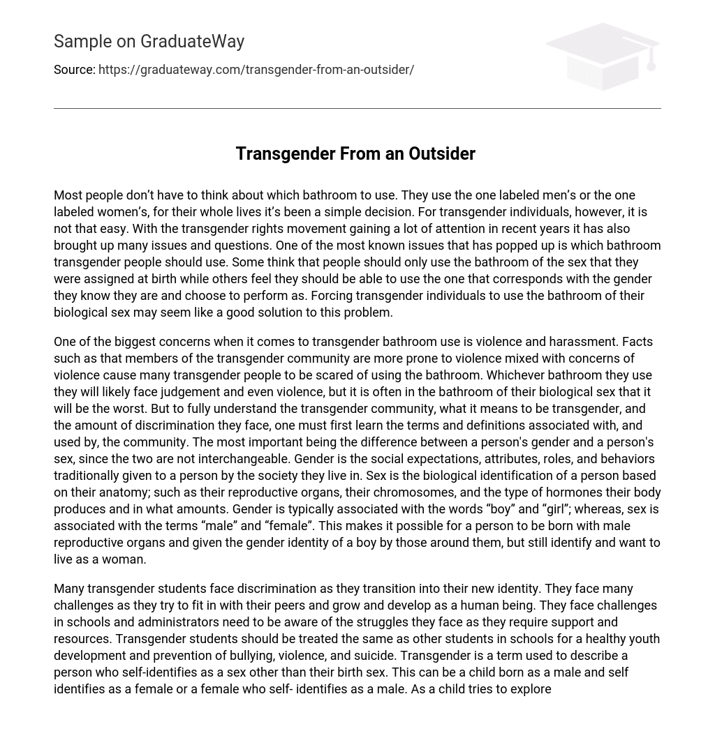 Transgender From an Outsider 