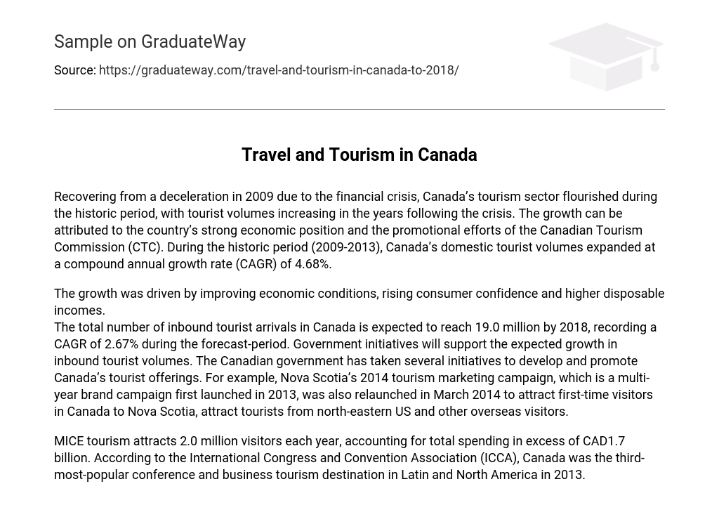 Travel and Tourism in Canada