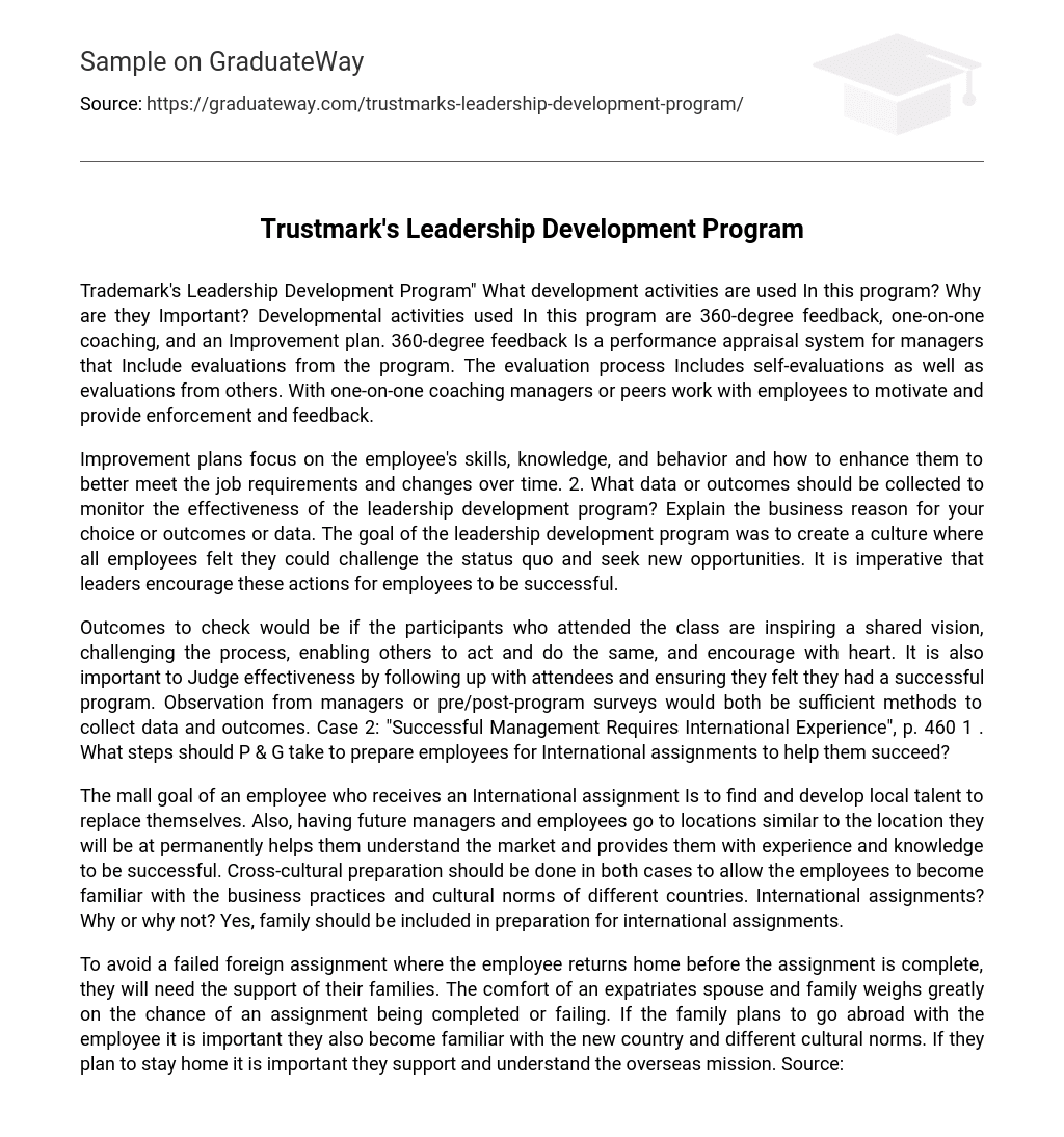 Trustmark’s Leadership Development Program
