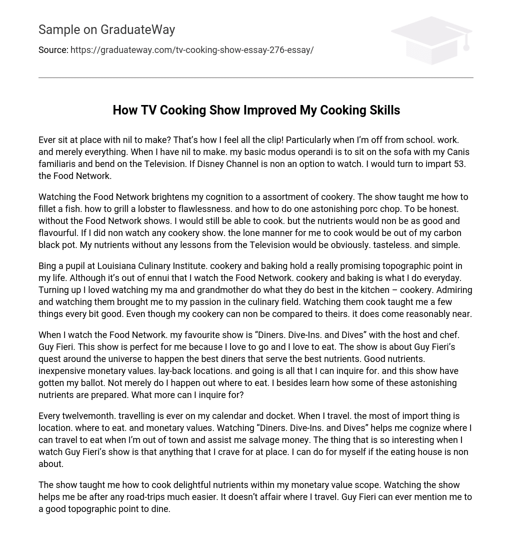 How TV Cooking Show Improved My Cooking Skills