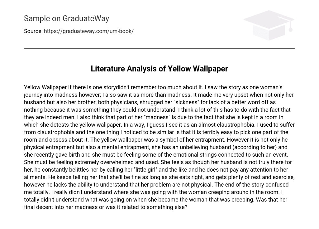 Literature Analysis of Yellow Wallpaper