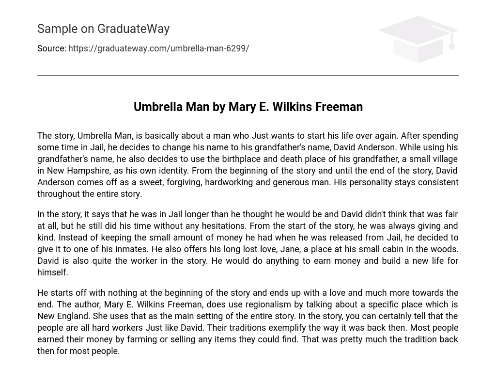 Umbrella Man by Mary E. Wilkins Freeman Analysis