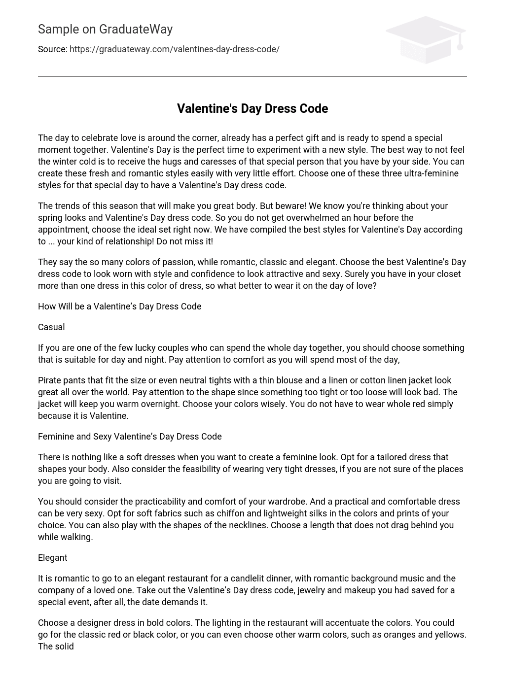 Valentine’s Day Dress Code