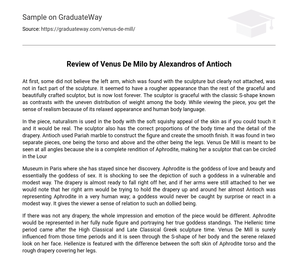 Review of Venus De Milo by Alexandros of Antioch